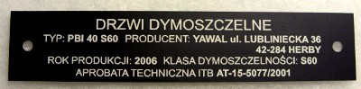 tabliczki znamionowe, pulpity nr 12 Tabliczka znamionowa grawerowana laserowo - aluminium anodowane czarny mat