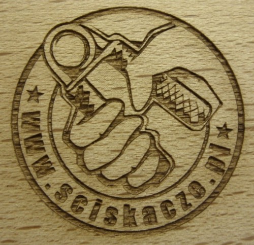 grawerowanie laserowe nr 79 Logo grawerowane laserowo w drewnie bukowym